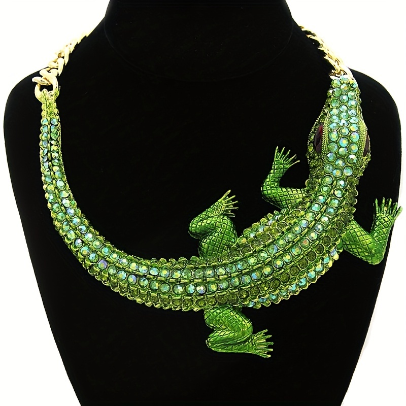 Exaggerated Large Crocodile Necklace for Halloween Party