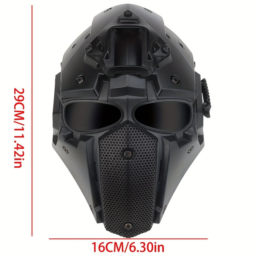 SF　メンズ屋外クールな取り外し可能な戦術マスク、機械式　1pc　Japan　ギアクールコスプレマスク、通気性戦術マスクハロウィンパーティー音楽フェスティバルアクセサリー　Temu