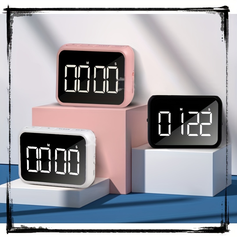 1pc Electronic Timer, 24 Hour Digital Display Square Clock