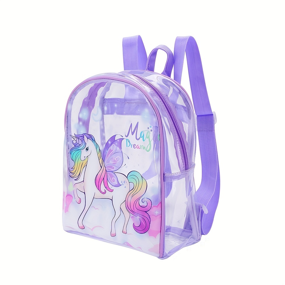 Unicorn PVC Transparent Backpack for Kids