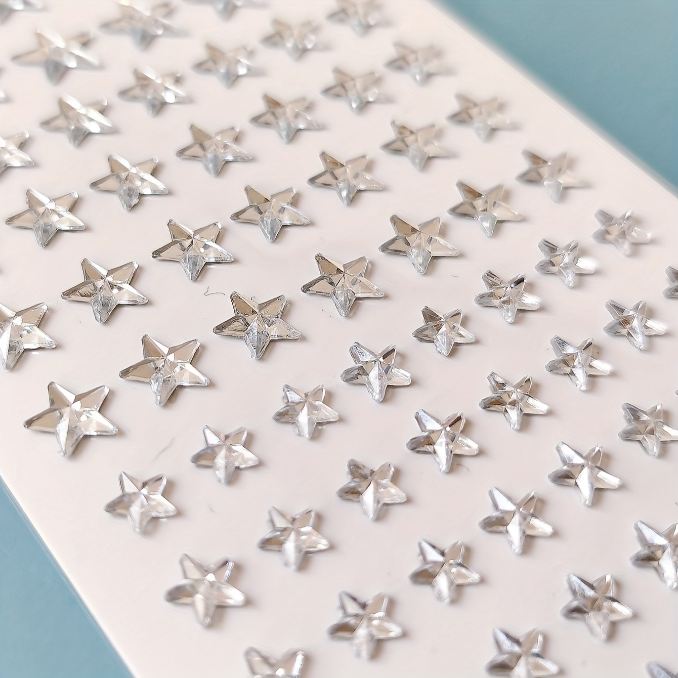 Stick on Rhinestones Plastic Face Gems Body Jewels Cards for DIY Craft & Parties - 8mm Assorted Stars 250pcs - Acrylic - 8mm