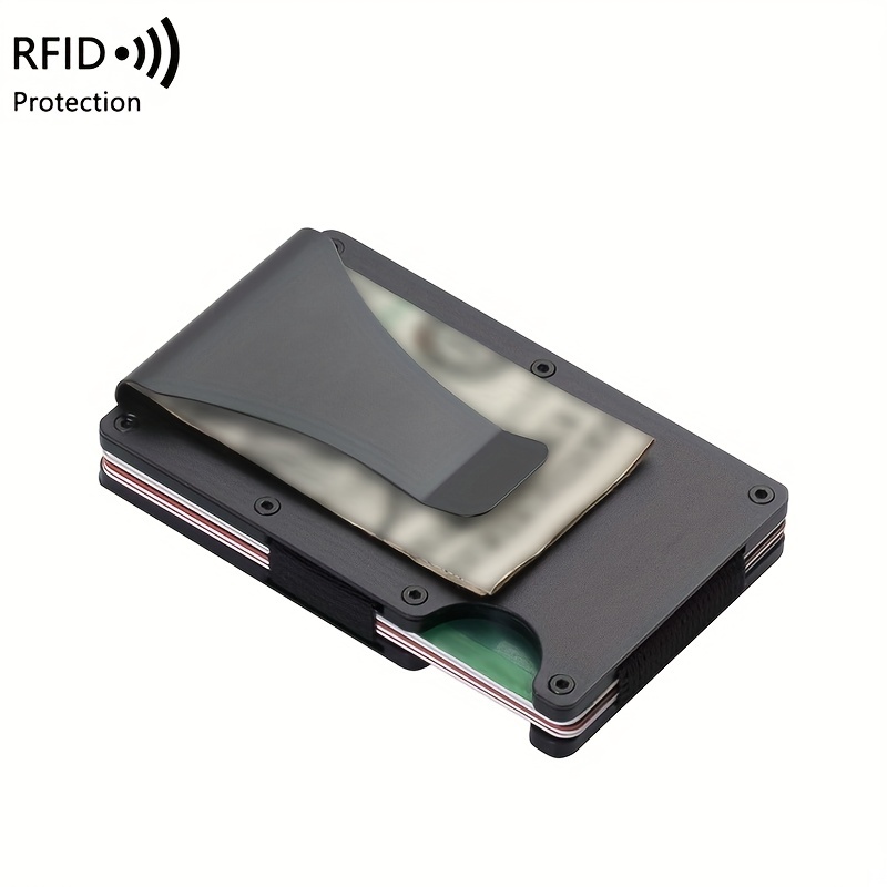 Rfid Blocking Metal Wallet Card Holder Case Minimalist - Temu
