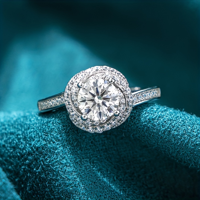 高品質シルバー 925 モアッサナイトリング モアッサナイト結婚指輪
