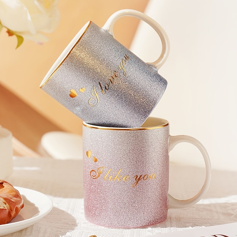 Glitter Coffee cup, Rose gold glitter cup, Glitter coffee tumbler