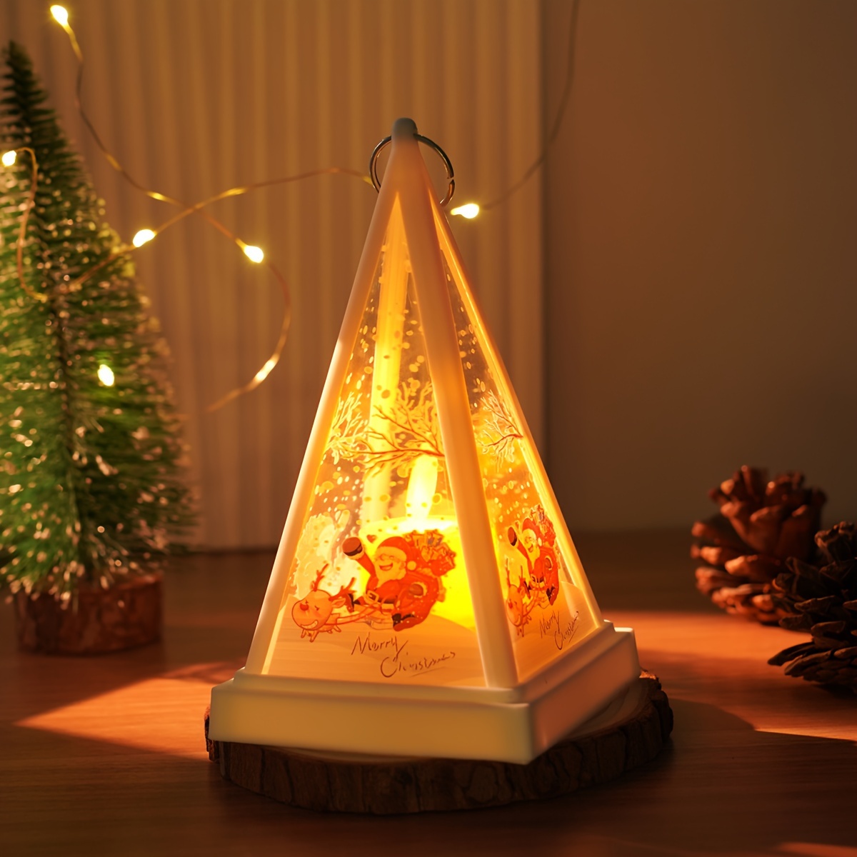 Christmas Vintage LED Lantern Battery Operated,LED Lantern Indoor Lanterns  Decorative Candle Lamp Seasonal Decorations for Christmas Home Living Room  Bedside Night Light 