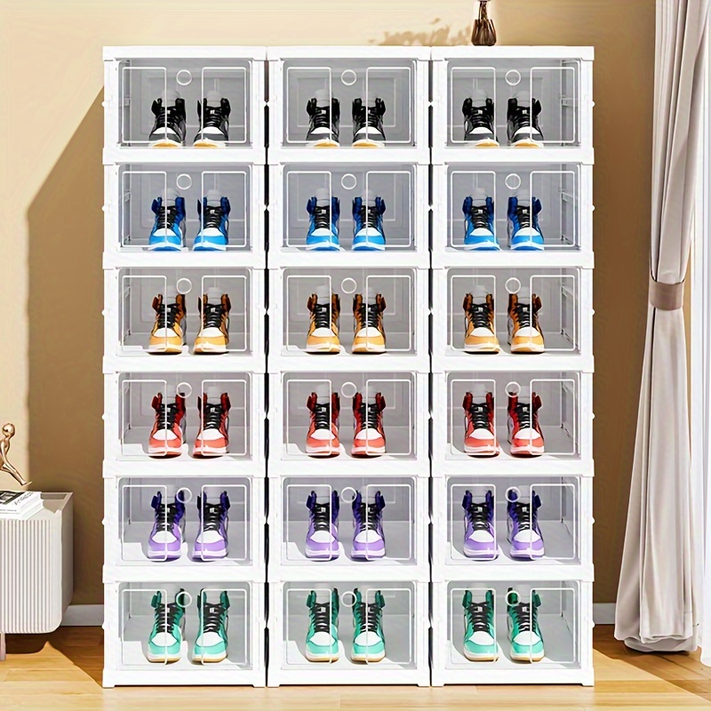 Multi-layer Stackable Shoe Rack Organizer New Space Saving Shoe Storage  Organizer Shelf Box for Entry Door Plastic Shoes Cabinet