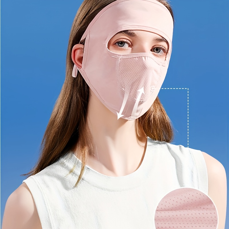 Adjustable Sunscreen Mask Full Face Used Outdoor Travel - Temu