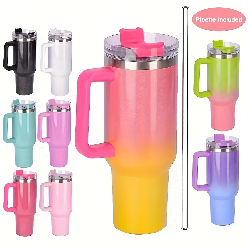 

1pc, Water Tumbler With Lid And Straw, 40oz/1200ml Heavy Duty Water Cup, Stainless Steel Water Bottles, Vacuum Coffee Cups, Drinking Cups, Summer Drinkware, Home Kitchen Items, Birthday Gifts