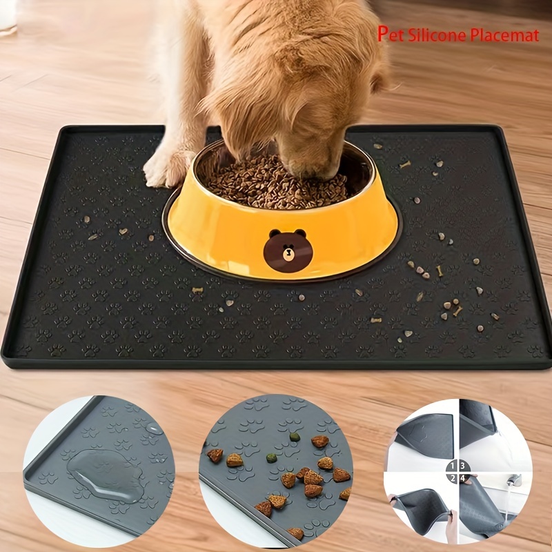 Waterproof Pet Mat For Dog Cat Solid Color Silicone Pet Food Feeding Pad  Pet Bowl Drinking Mat Portable Dog Feeding Mat Placemat