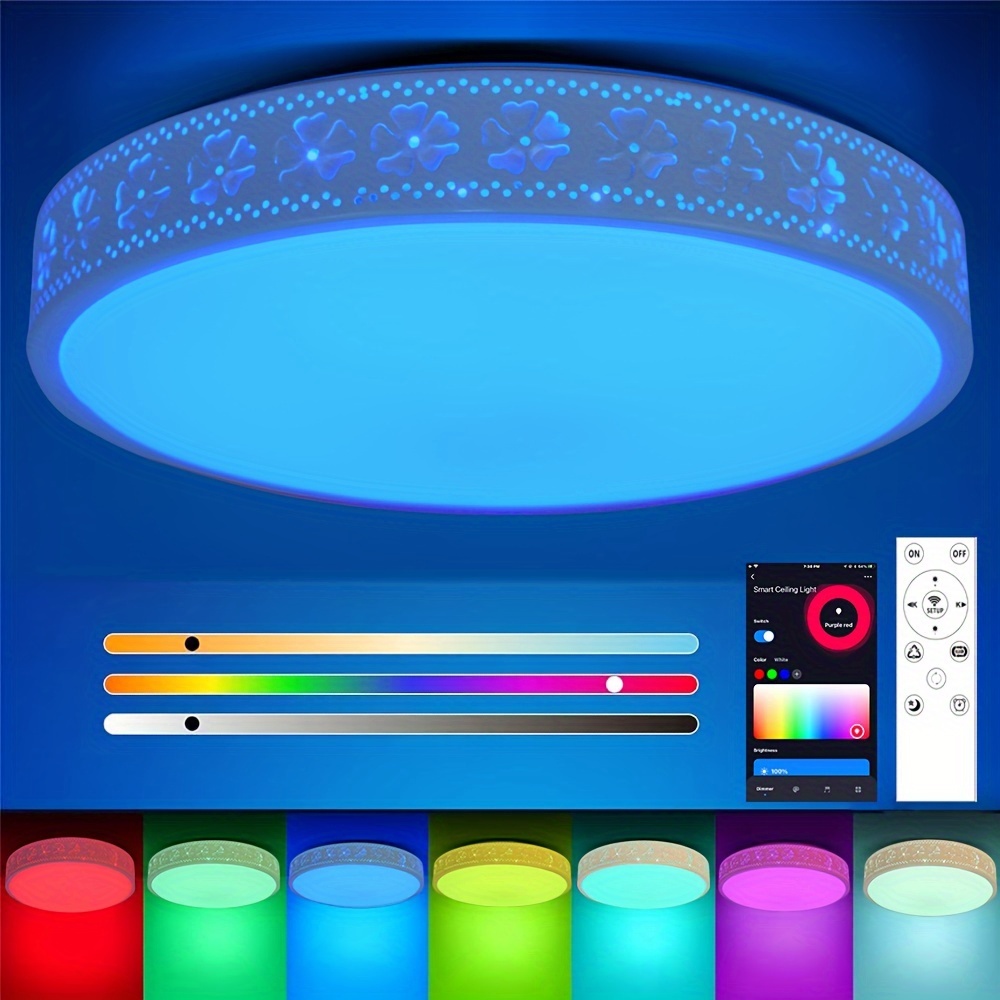 24W LED Lampadaire Chambre Lampadaire Dimmable Rond Couleur