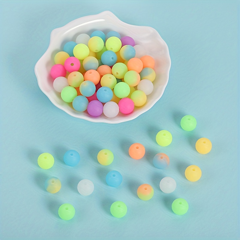 Glow In The Dark Beads Small Round Matte Sea Glass Beads For - Temu