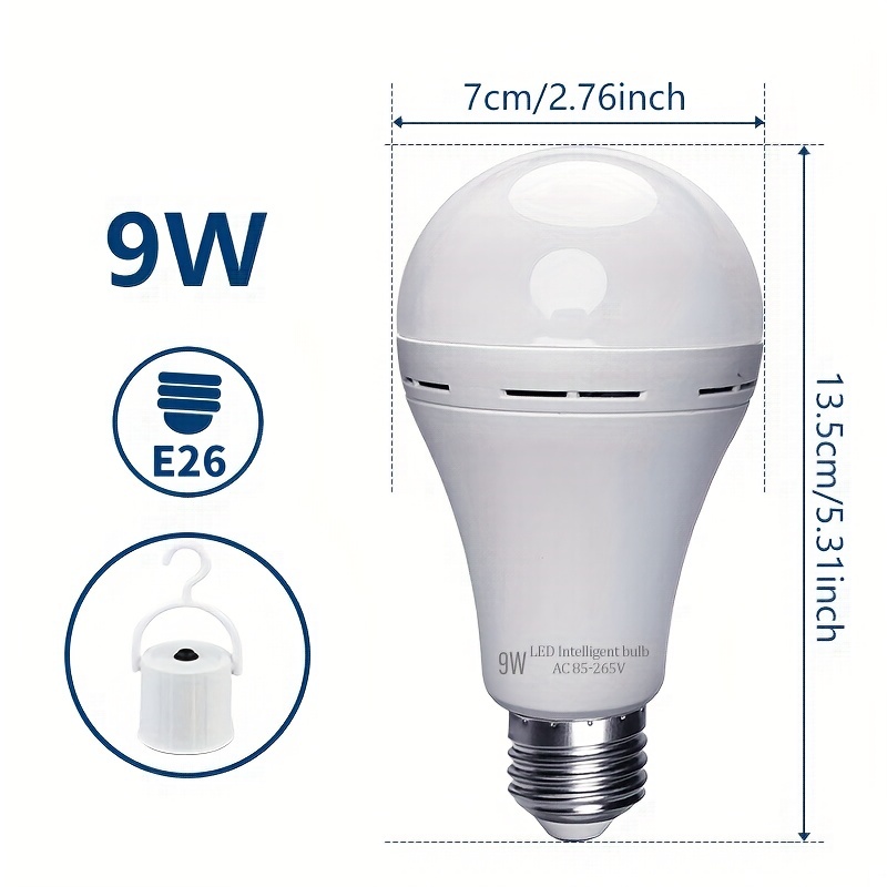 Acheter E27 économie d'énergie intelligente lampe Rechargeable de secours  ampoule LED domestique 15W LED éclairage de secours ampoule LED lampe d'éclairage