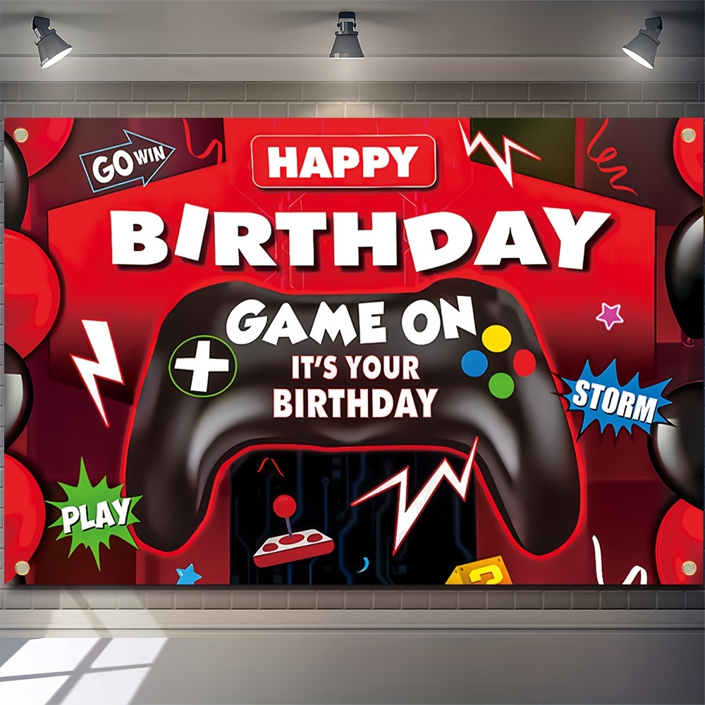 Video Game Photo Backdrop Birthday Background Decorations - Temu