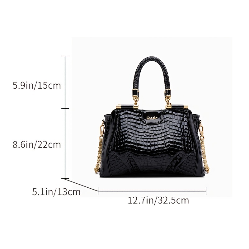 Fashion Women's Handbag - Black Chain Crossbody Bag