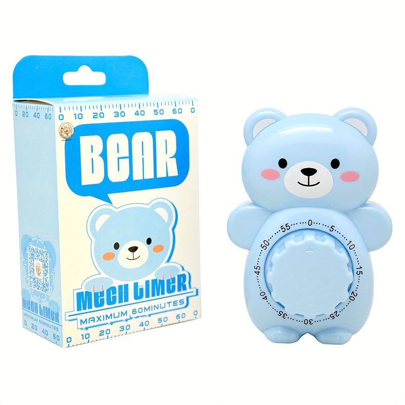 1pc, Cute Kitchen Timer, Cartoon Bear Shaped 60 Minutes Mechanical Timer,  Mechanical Timer For Cooking,Sports,Beauty,Study, Kitchen Accessaries, Dorm