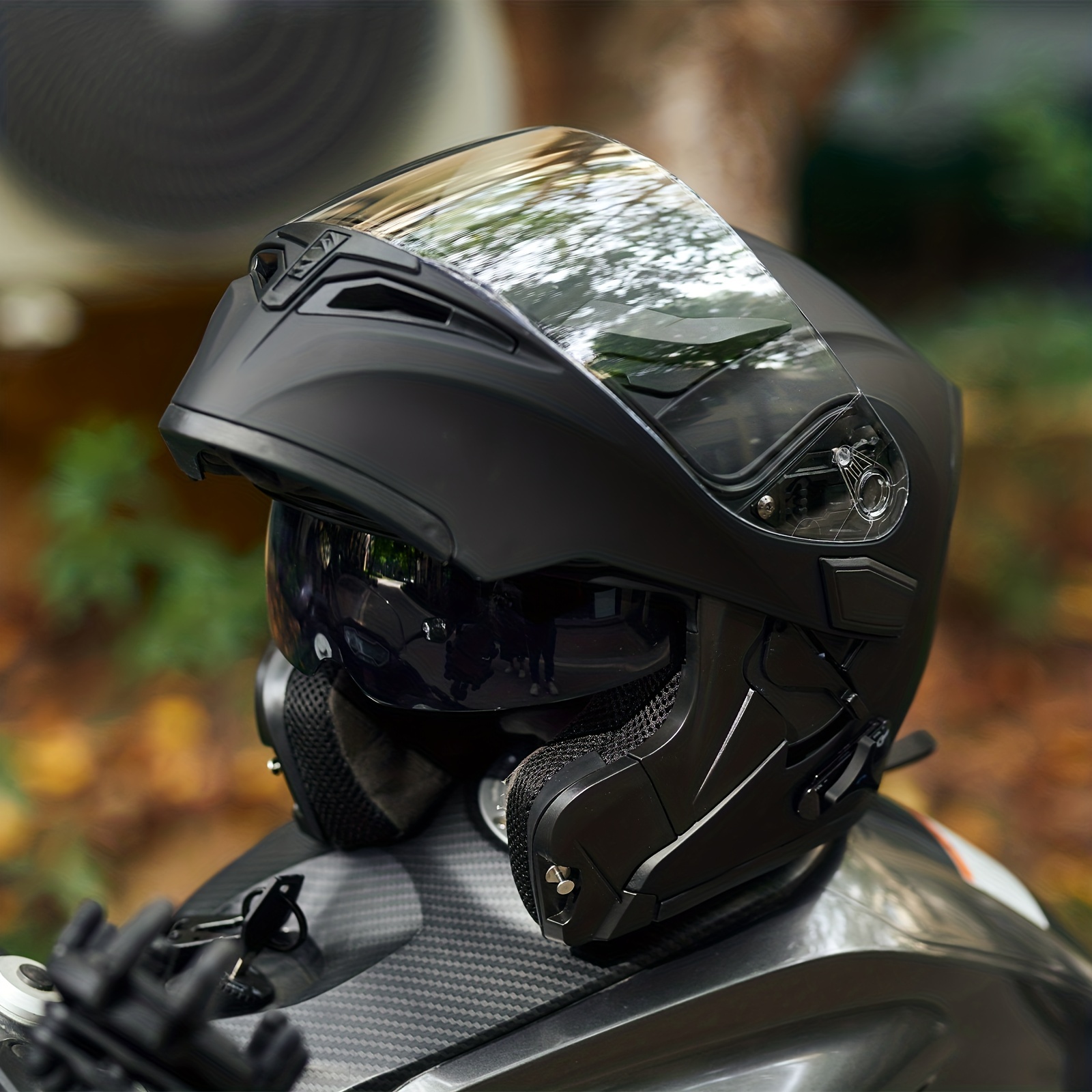 Modular Flip-Up Dual Visor Bluetooth Headset Motorcycle Helmet
