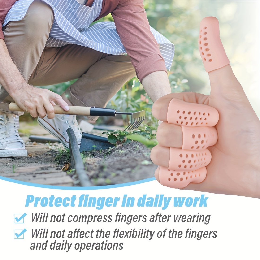 10 protectores de dedos de silicona, soporte de dedo de gel, fundas para  dedos para artritis, dedo gatillo, ampolla de maíz, fricción y frotamiento.