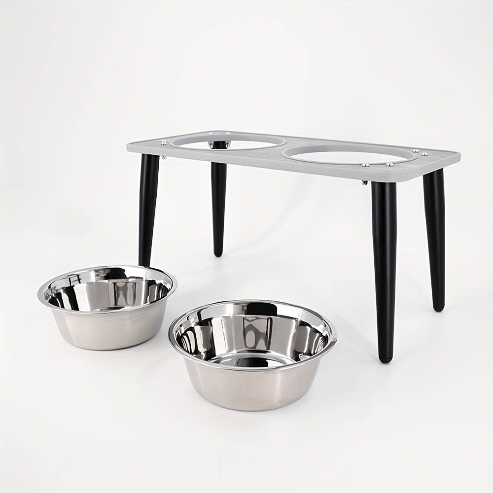 10 Elevated Raised Dog Feeder Stainless Steel Double Bowl Food