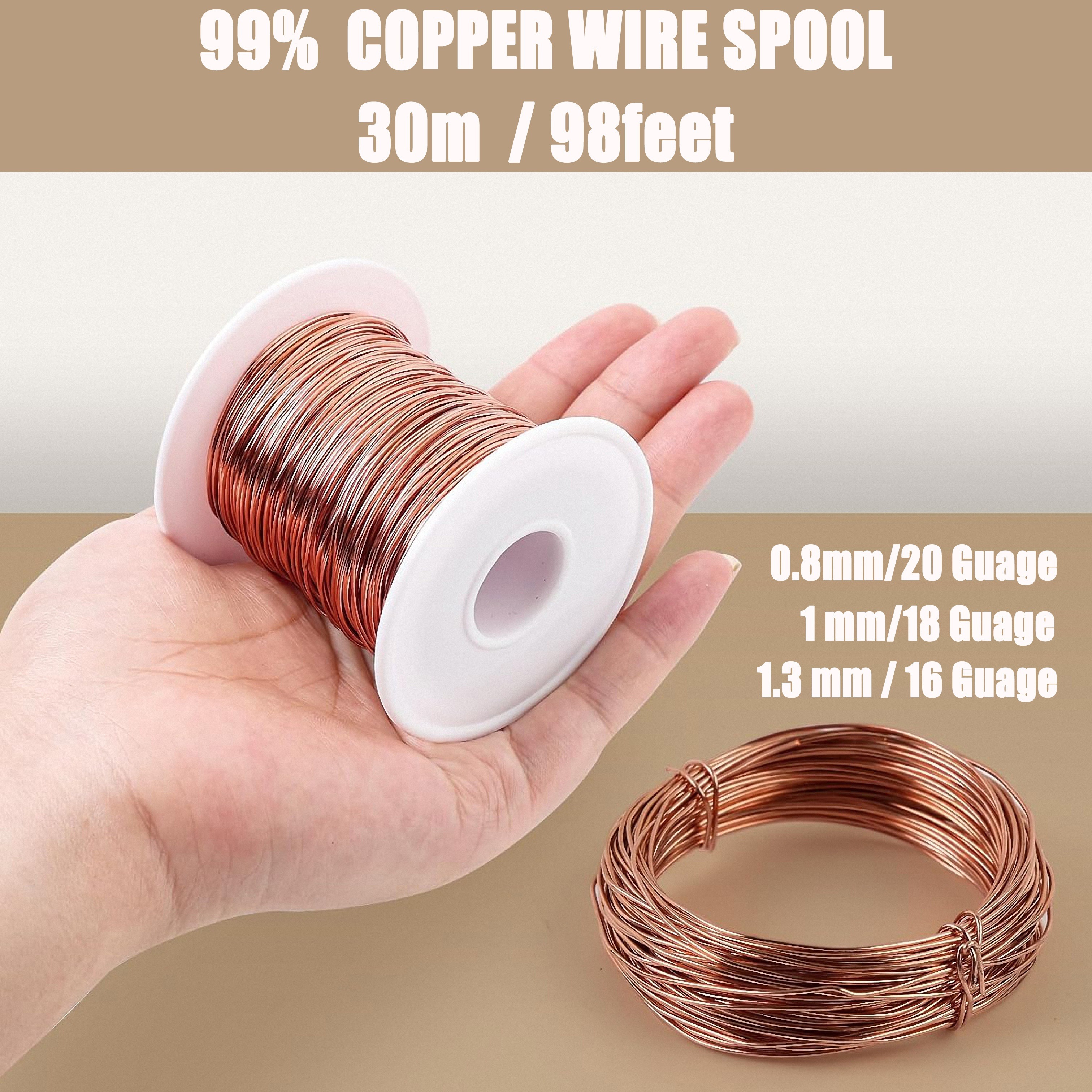 Antenne de jardinage d'électroculture, fil de cuivre pur de 20 m, fil de  cuivre nu de calibre 16, 99,9 % fil de cuivre souple pour jardinage,  culture