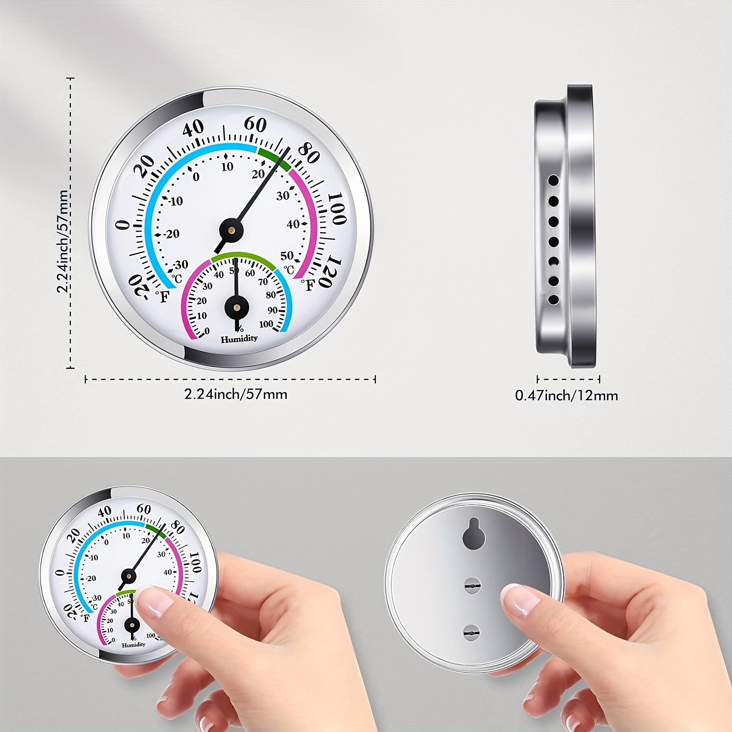 Wall Thermometer Indoor Home Wall Mounted Weather Thermometer