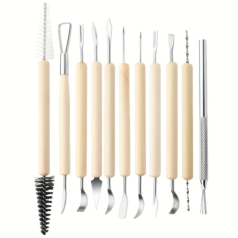 Sculpt Pro Pottery Tool Kit - 11-Piece 21-Tool Beginner's Clay Sculpting  Set - Great Gift