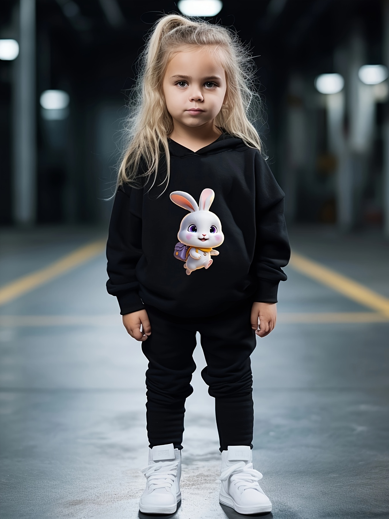 NEW YORK Embroidered Girl's 2pcs, Hoodie & Sweatpants Set, Trendy Outfits,  Kids Clothes For Spring Fall