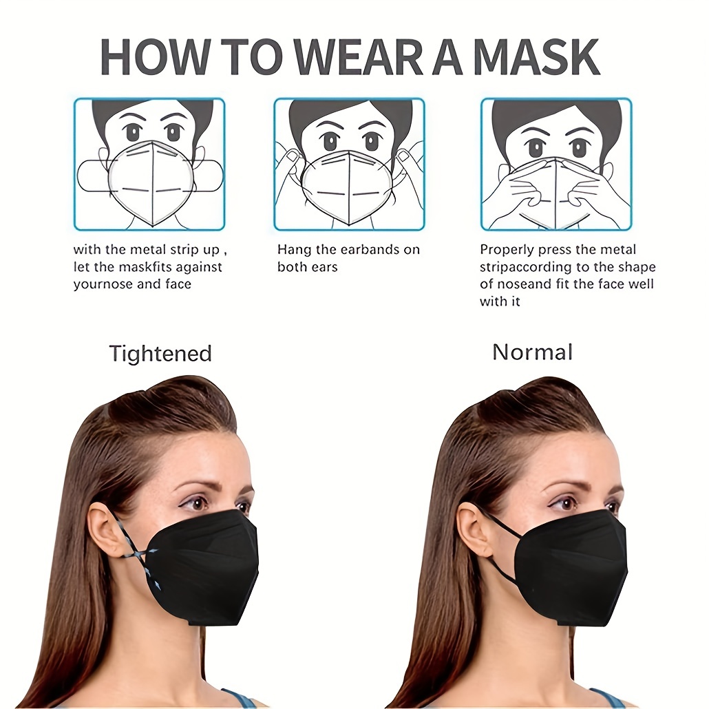  OKIAAS - Mascarilla KN95, paquete de 25, mascarillas negras de  5 capas, protección facial contra PM2.5, polvo, polen y niebla, adecuadas  para mujeres y hombres : Películas y TV