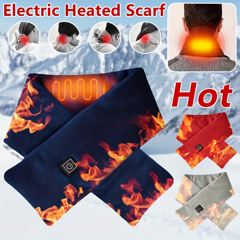 Washable Usb Charging And Heating Scarf, Solid Color Cross Neck Scarf, Simple Warm Scarf Without Charging Power Supply