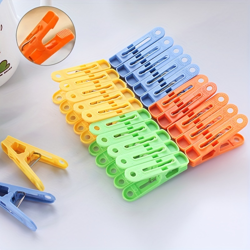 12pcs Small Clothes Pins, Travel Drying Clip With Lanyard, Travel Towel  Socks Drying Clips, Plastic Clothespins, Household Clothes Pegs
