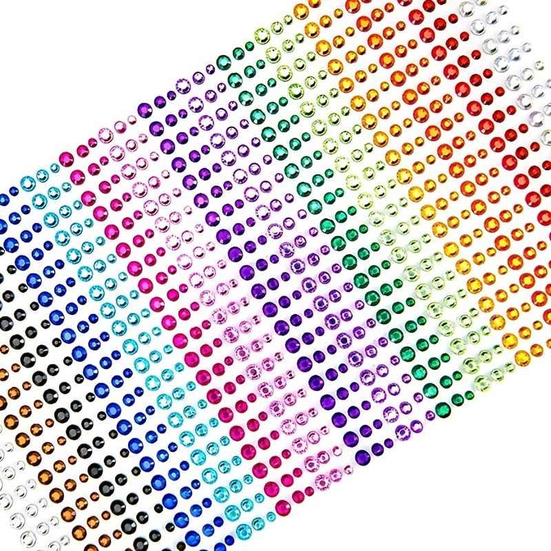 Rhinestone Stickers Diy Self Adhesive Colorful Gem - Temu Italy