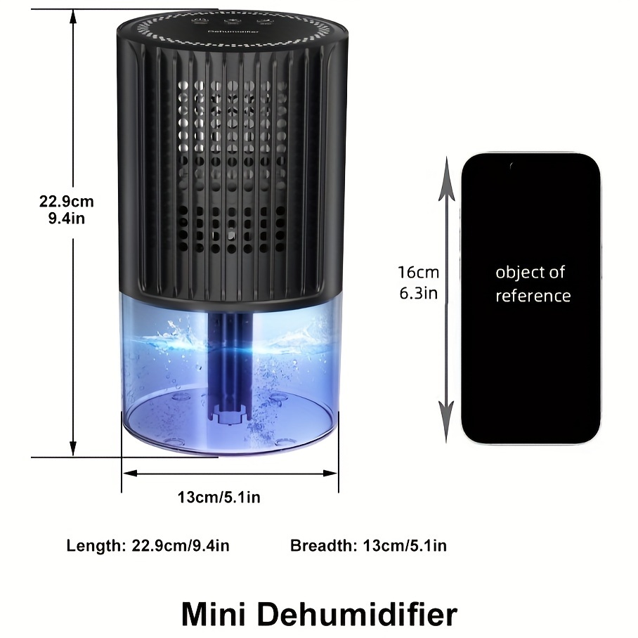 Senelux Deshumidificador eléctrico de 1100 ml para el hogar húmedo con 7  luces de colores, deshumidificador pequeño portátil con apagado automático  para secar ropa, dormitorio, molde, armario : : Hogar y cocina