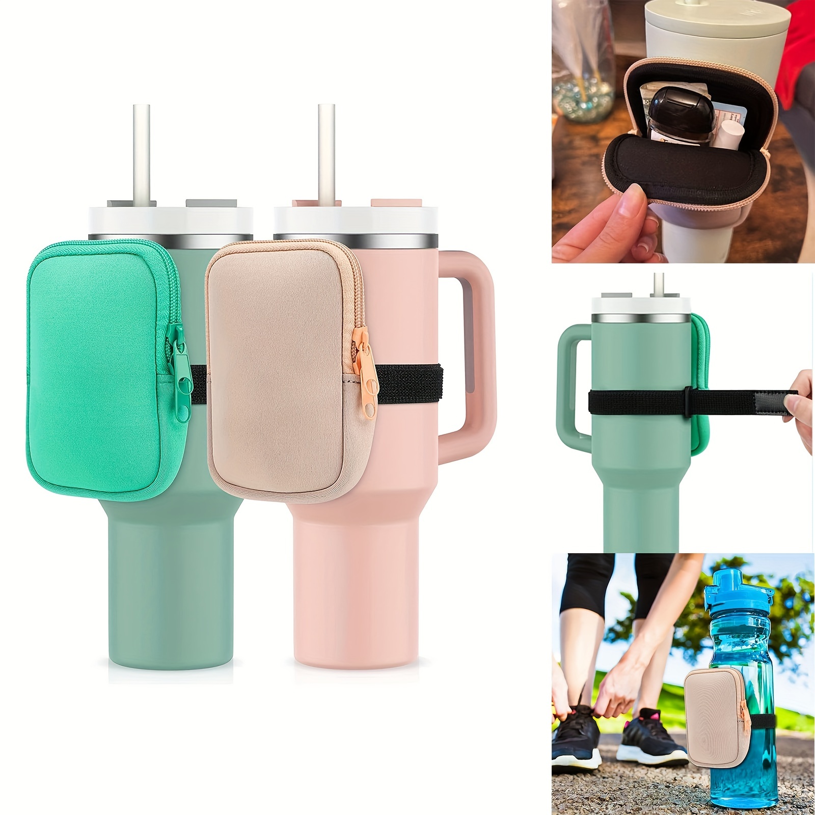  ALienlab Multifunctional Water Bottle Pouch for Stanley Cups  with Adjustable Strap, Gym Accessories for Women, Sports Water Bottle  Accessories, Tumbler Pouch for Cards, Keys, Wallet, Earphone, etc : Sports  & Outdoors