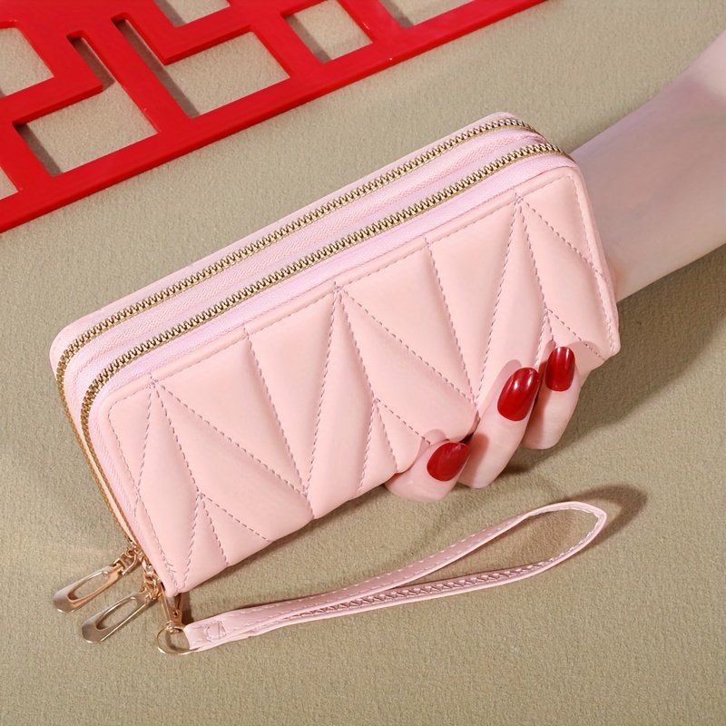 TEMU Portafoglio da donna a grande capacit�, pochette con cerniera e portamonete, porta carte di versatile