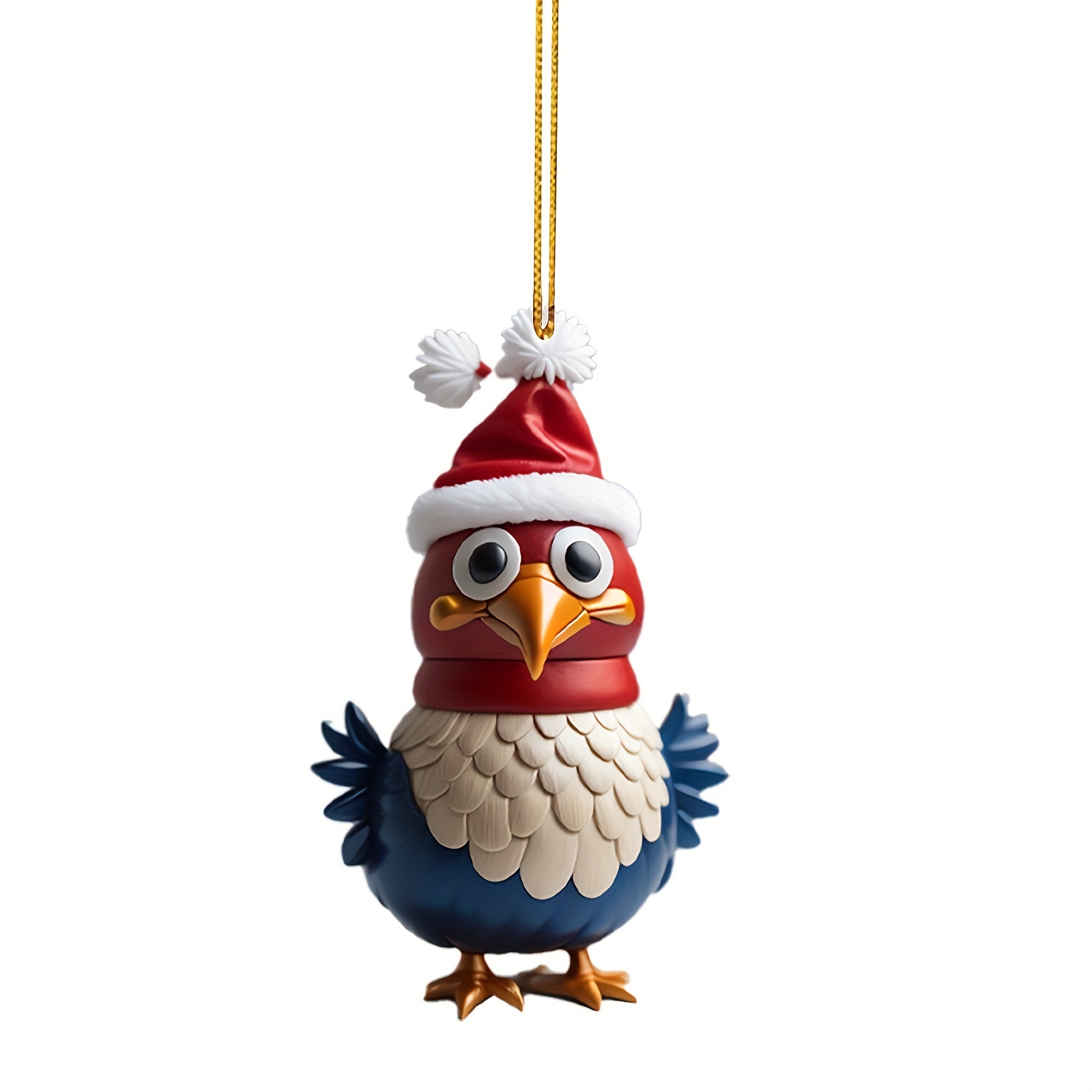 galo desenho animado para carro, ornamento Natal galinha acrílico desenho  animado - ornamento Natal acrílico frango artesanato animal para mochilas  escolares, mochilas Youyan