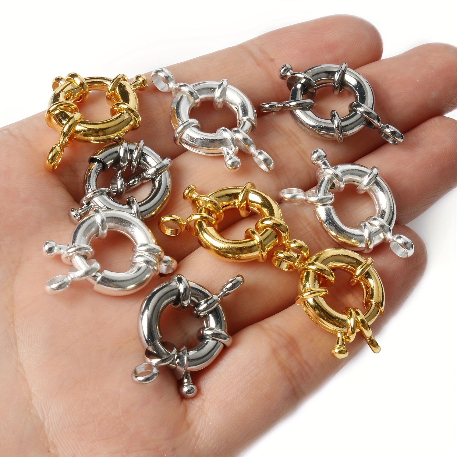50pcs Pack Stainless Steel Double Loops Beads Buckles Frog - Temu Canada