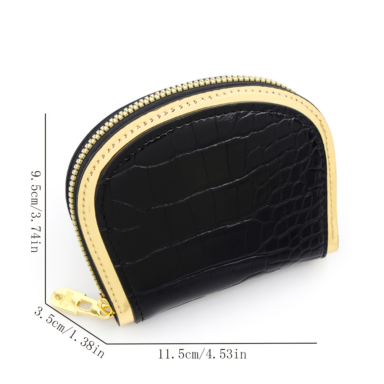 AMI Crocodile-Embossed Logo Wallet - 001 Black