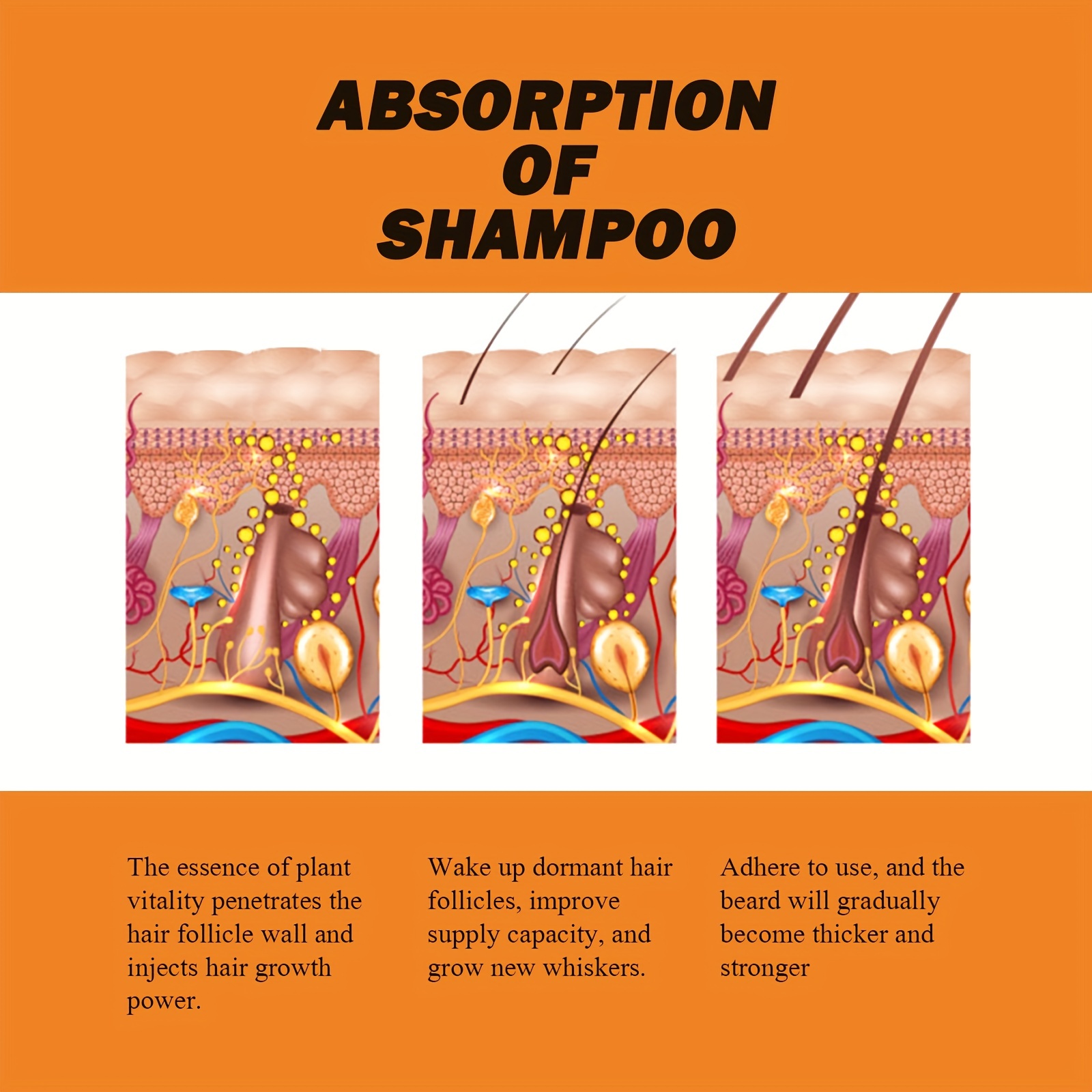 30ml Blackening Beard Shampoo For Men - Beard Coloring Product