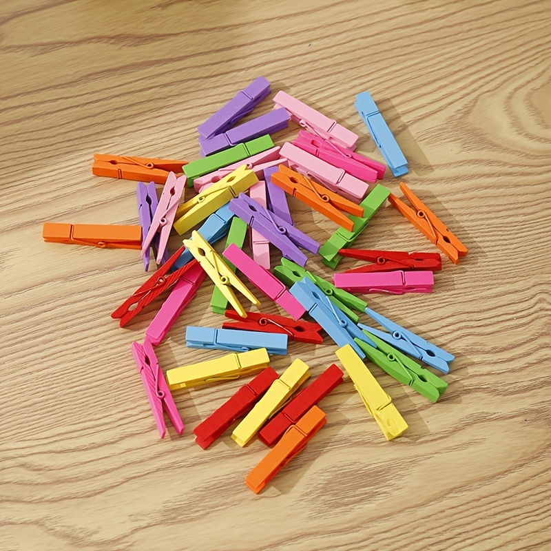 Color Wooden Crafts Clothes Pins Colorful Clothespins Tiny - Temu