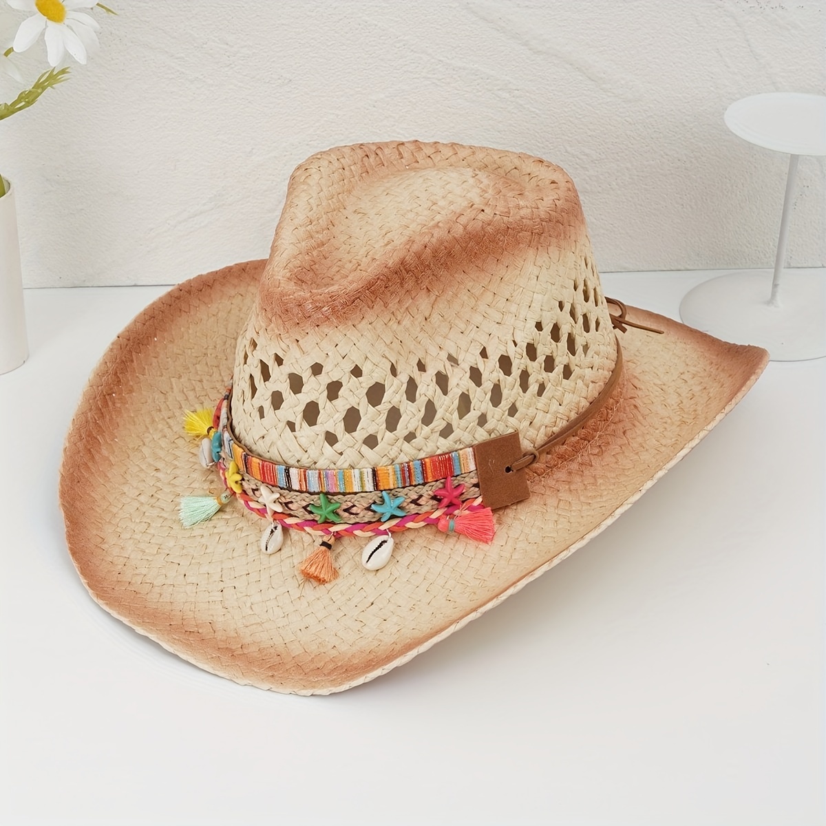 Pom Pom Cowboy Hat 