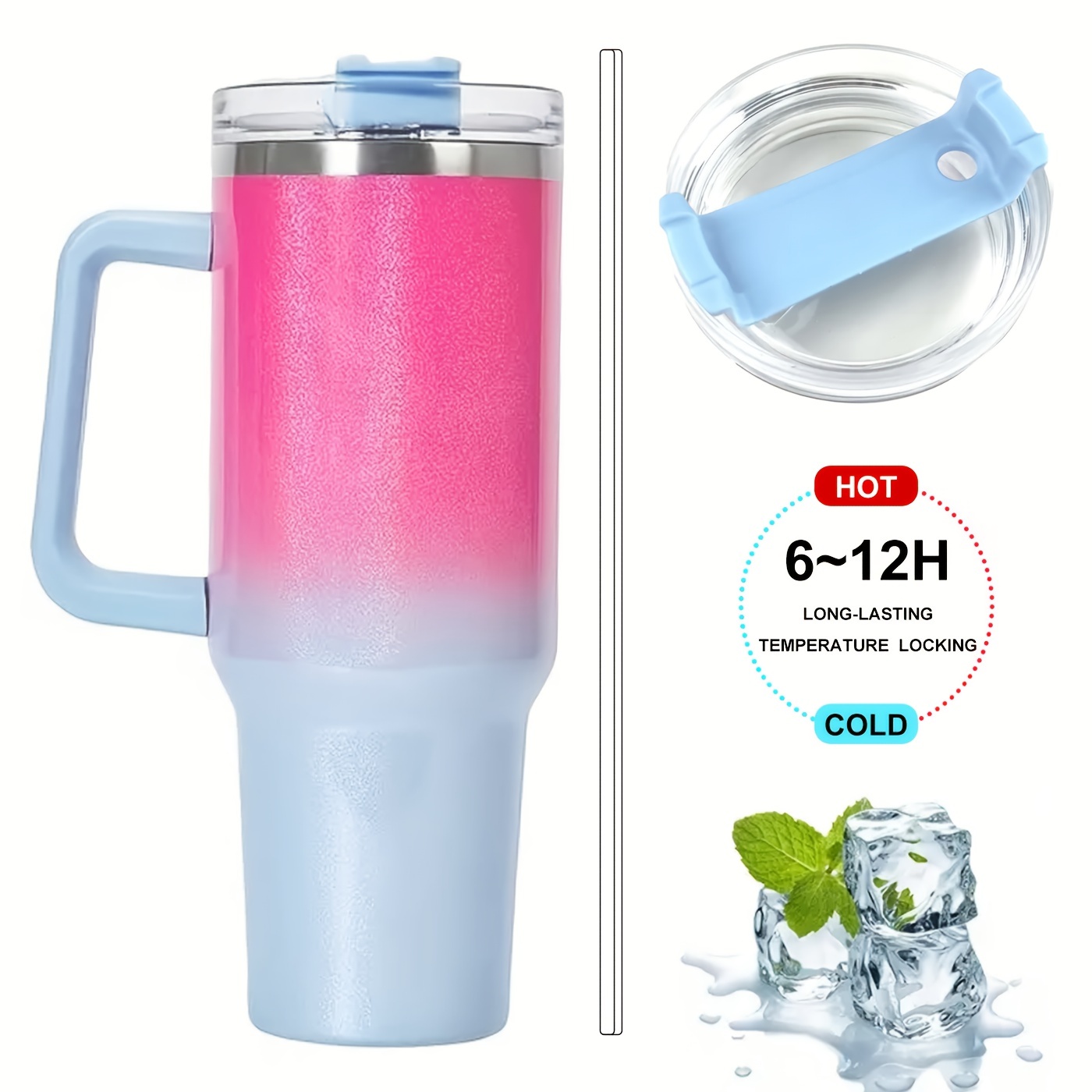 1pc Plastic Cup Straw Cup For Women Portable Drinking Cup Lock Water Cup  With Large Capacity