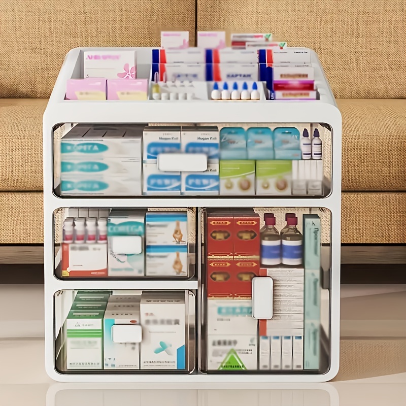 1pc 3 4 Layer Medicine Box Family Large Capacity Medicine Storage