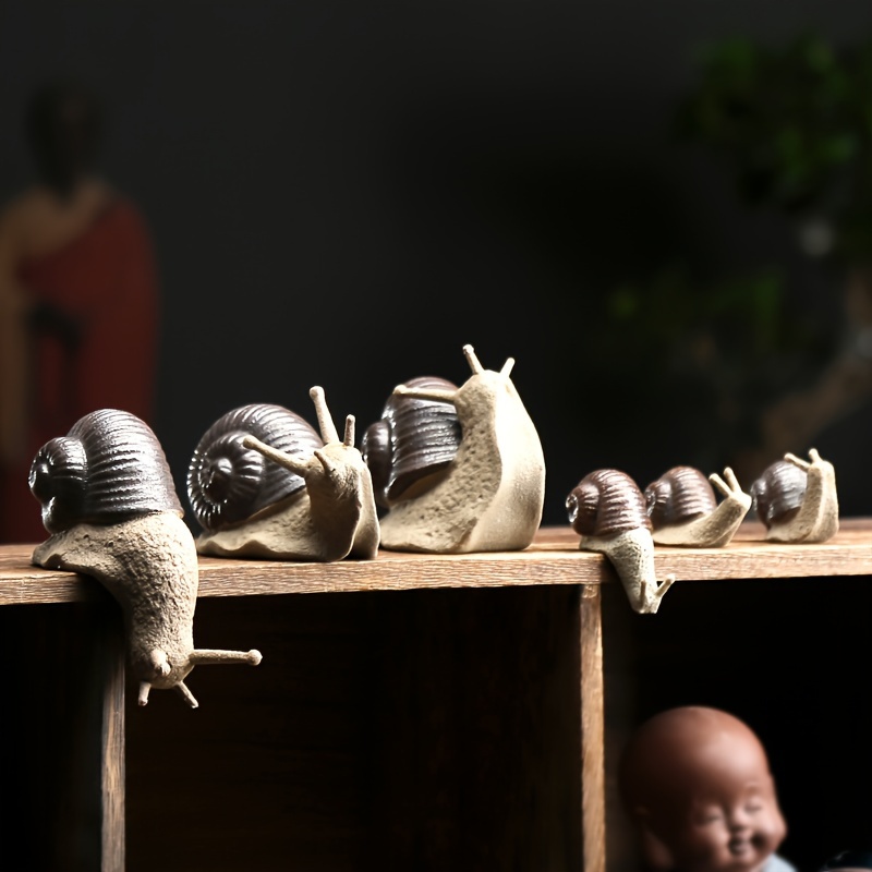 Ceramic Animal Snail Ornaments for Succulent Potted Plants