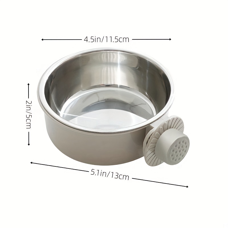 Stainless Steel Hanging Pet Food Bowl to Attach to Cage Feeder for Cat Dog  Bird
