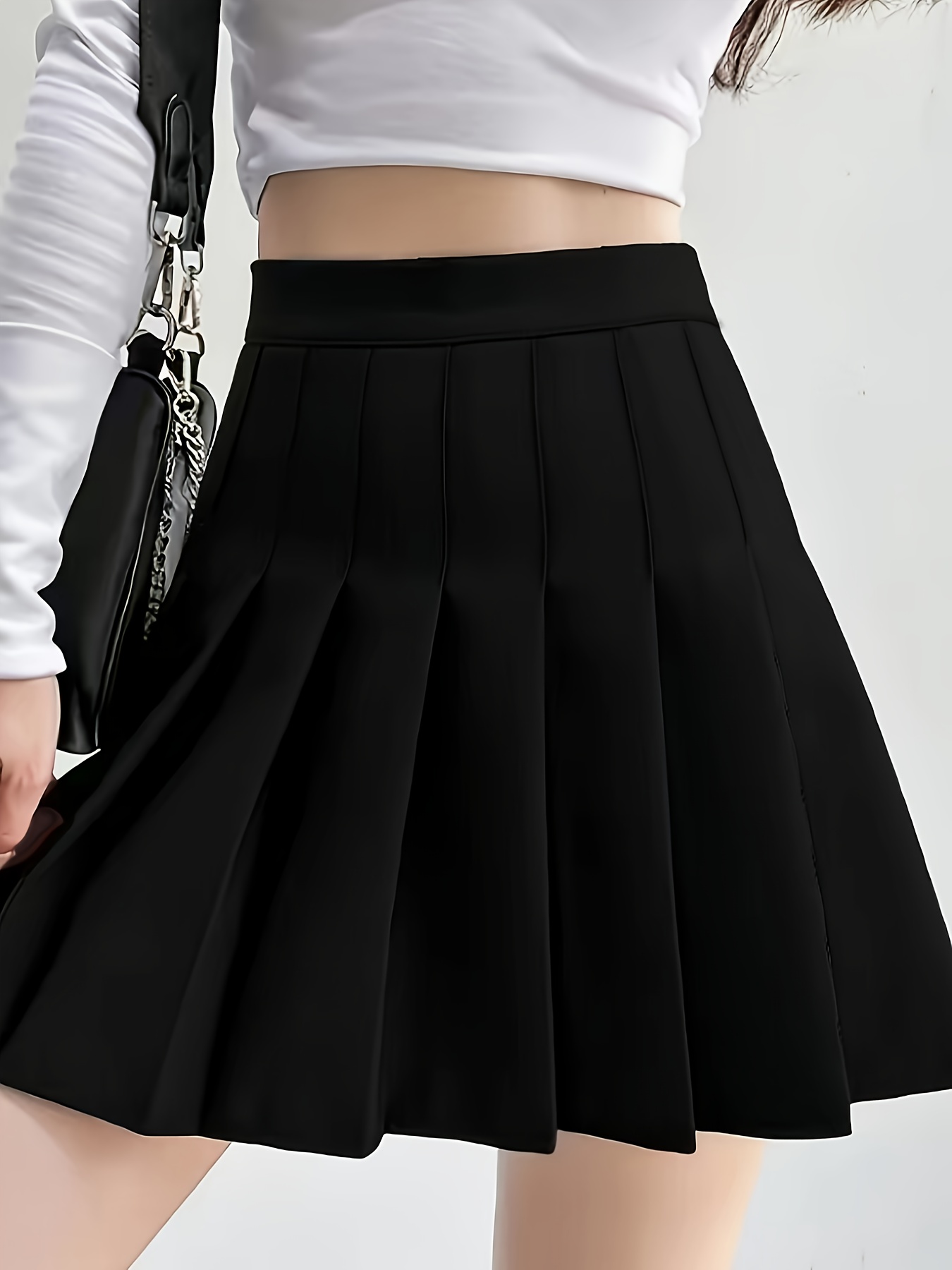 Mini Falda Negra Con Vuelo Y Transparencia Moda Sexy Corta R