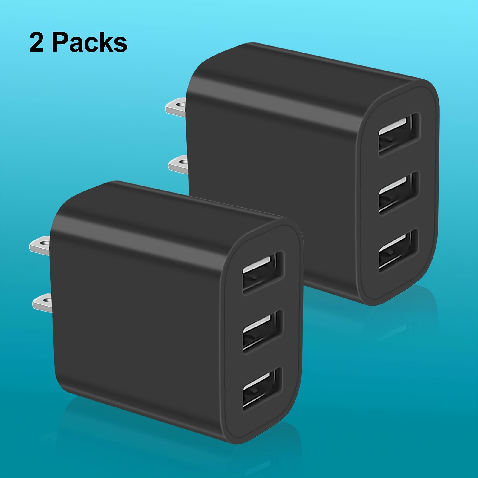 Bloque de cargador, cargador de pared USB, doble USB de carga rápida,  bloque de carga rápida, 2.1A, cargador de teléfono, adaptador de corriente  3