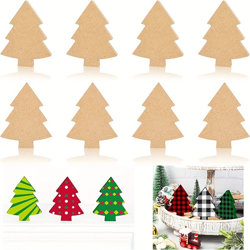 Christmas Tree Wooden Cutout Blank Wood Chips Christmas Tree - Temu