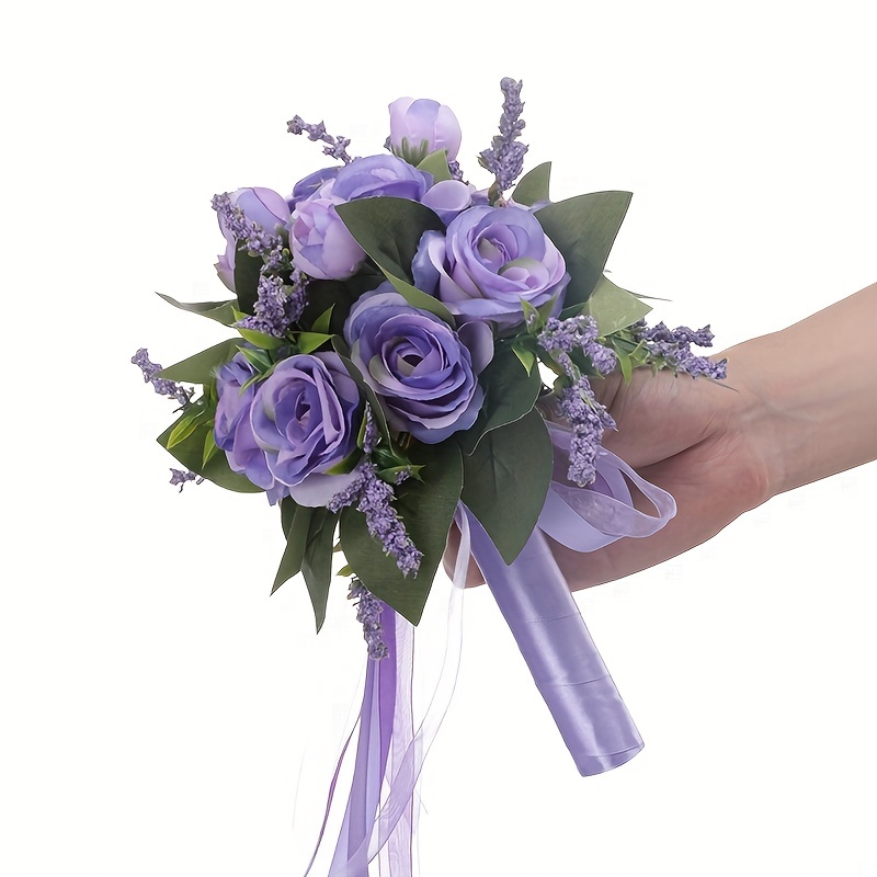 1 Bouquet Artificial Rose Flower Bridal Bridesmaid Wedding - Temu