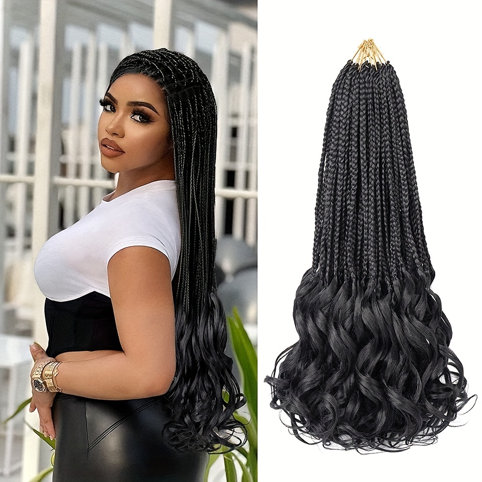 8 Packs French Curl Crochet Braids 18 Inch Bouncy Braiding Hair Pre Looped  French curly hair Crochet Braids Hair for Women Box Braids Crochet Hair