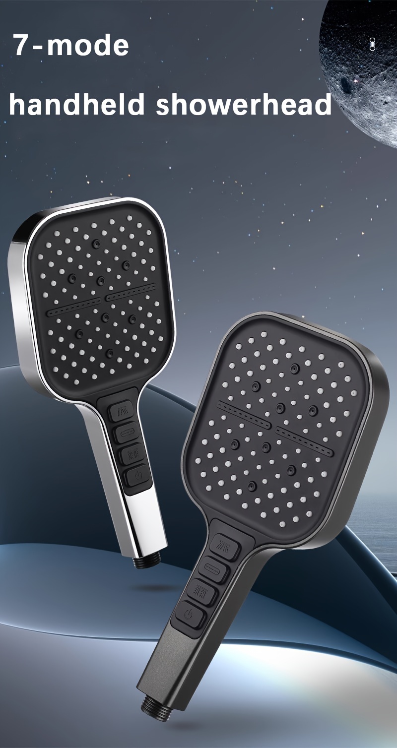 high pressure shower head with handheld 7 mode shower heads with 59 extra long stainless steel hose adjustable bracket   tile pets Product details 0