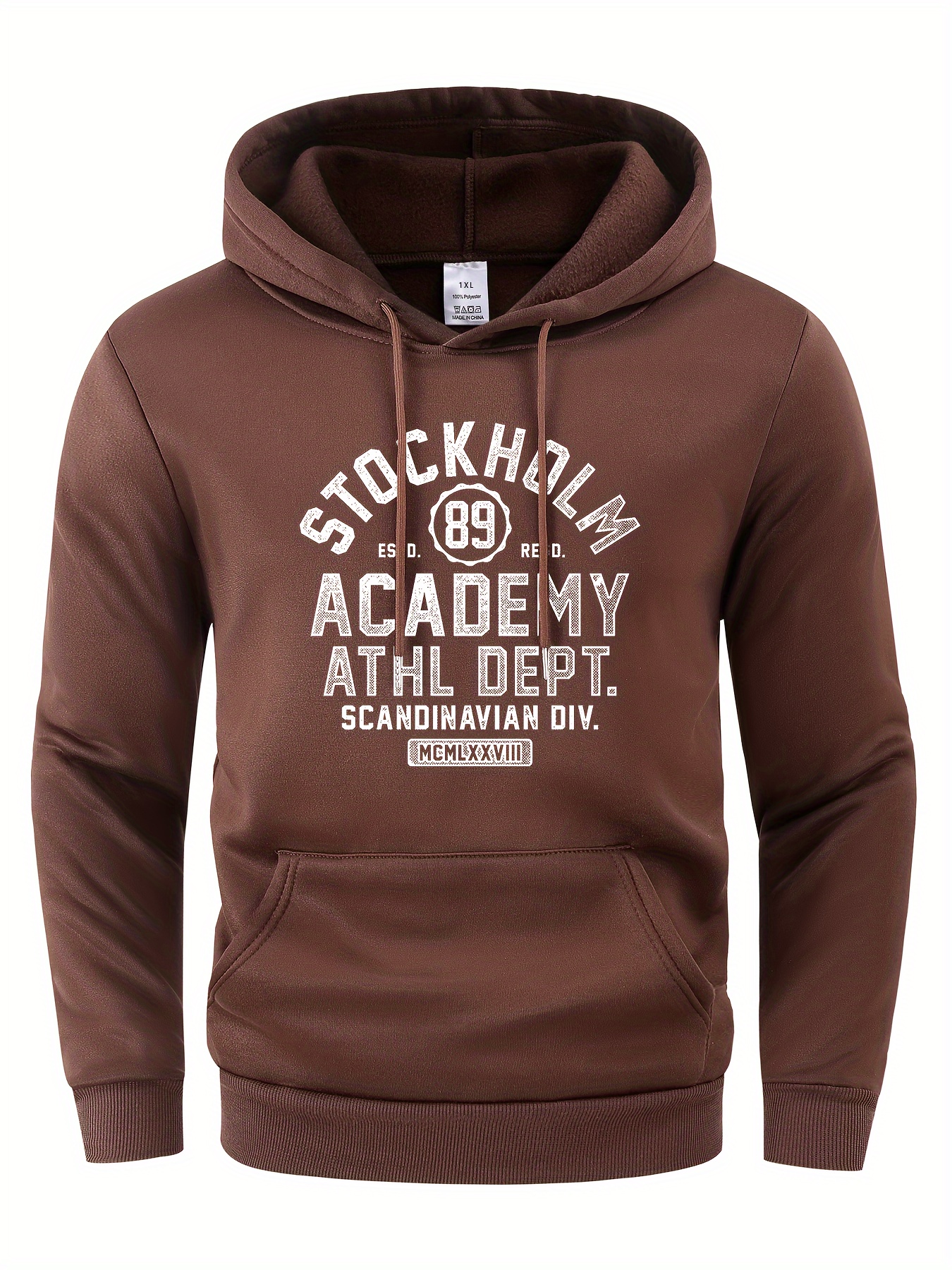 Stockholm Academy Print Hoodie Cool Long Sleeved Hoodies For Men Men s Casual Graphic Design Pullover Hooded Sweatshirt With Kangaroo Pocket For Fal